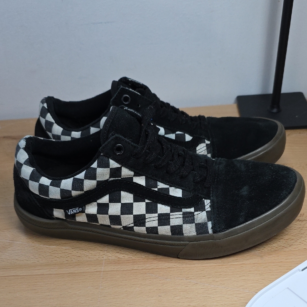 Vans Black and White Checkered Men's 10